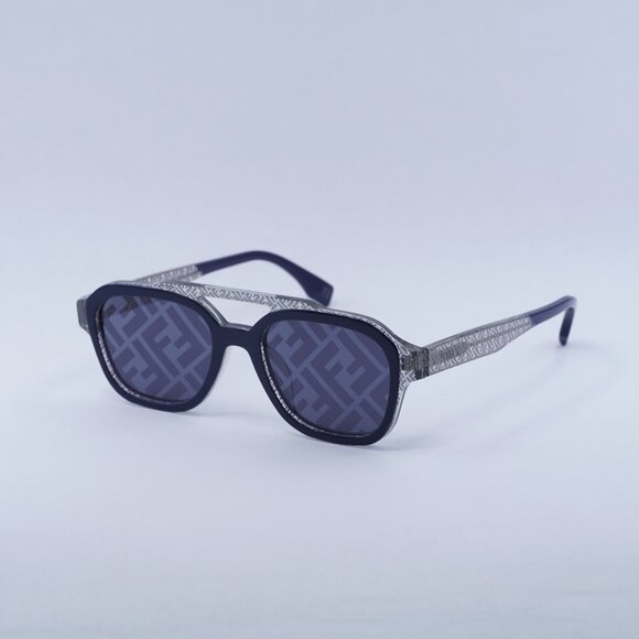 🕶️ New Fendi FE40076U 90X Sunglasses -Blue/Transparent with Grey FF Frame - Picture 1 of 11